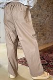 Made in Italy Runa Leather Look Tapered Barrel Pant Clay